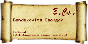 Bendekovits Csongor névjegykártya