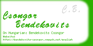 csongor bendekovits business card